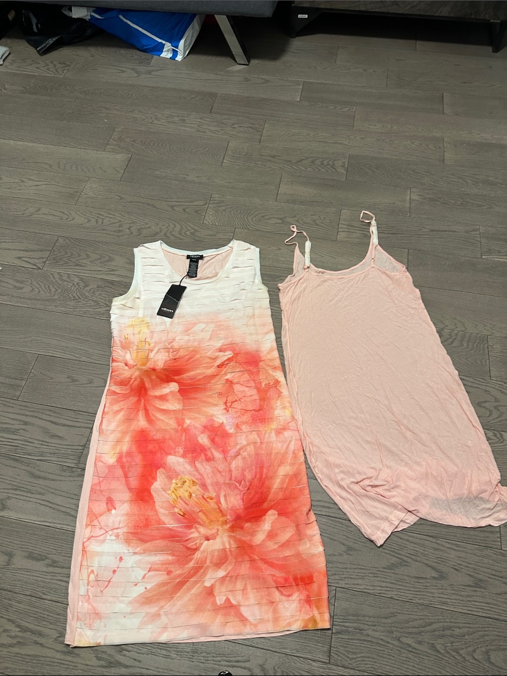 Sleeveless Coral Floral Shift Dress by Roberto Cavalli